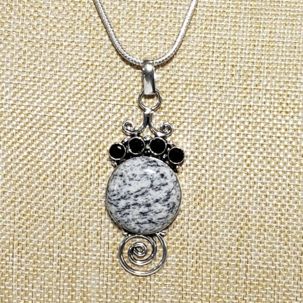 Blue Azurite necklace, 925 silver k2 azurite spinel gemstone  pendant necklace